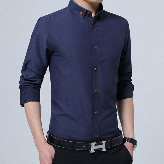 Solid Navy Blue Mens Shirt product image